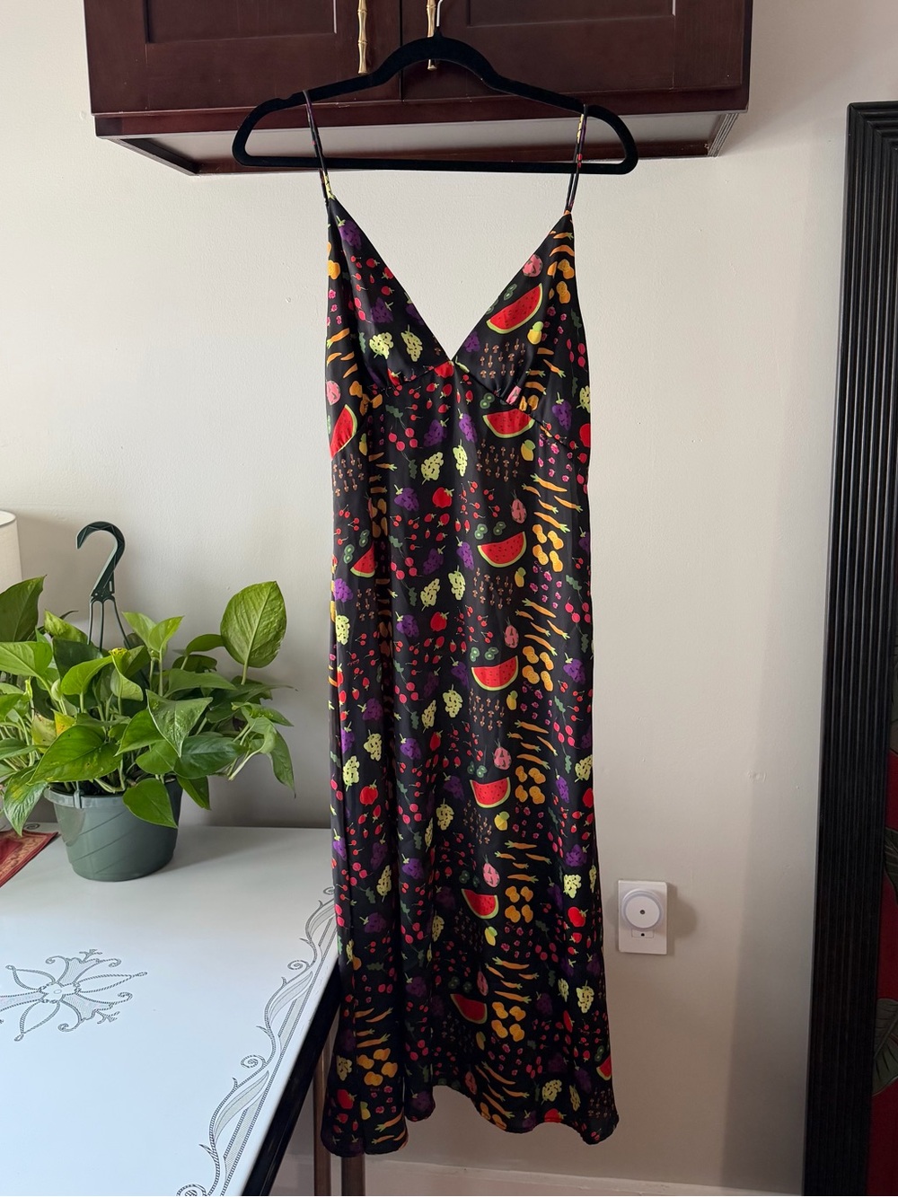 Lisa Says Gag Fruit-Print Slip Dress